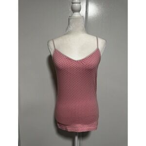 Merona Womens Pink Red Geometric Floral Print Cami Tank Top Size Medium Summer